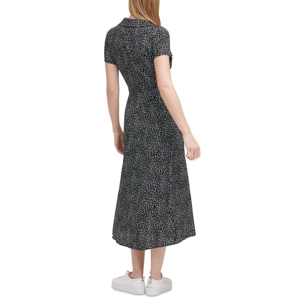 JR154 Calvin Klein Jeans Printed Crepe Shirtdress Size Large - Picture 3 of 4